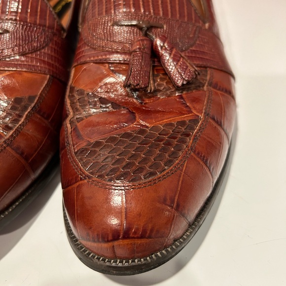 Stacy Adams Snake Skin Tassel Loafers - Picture 4 of 15